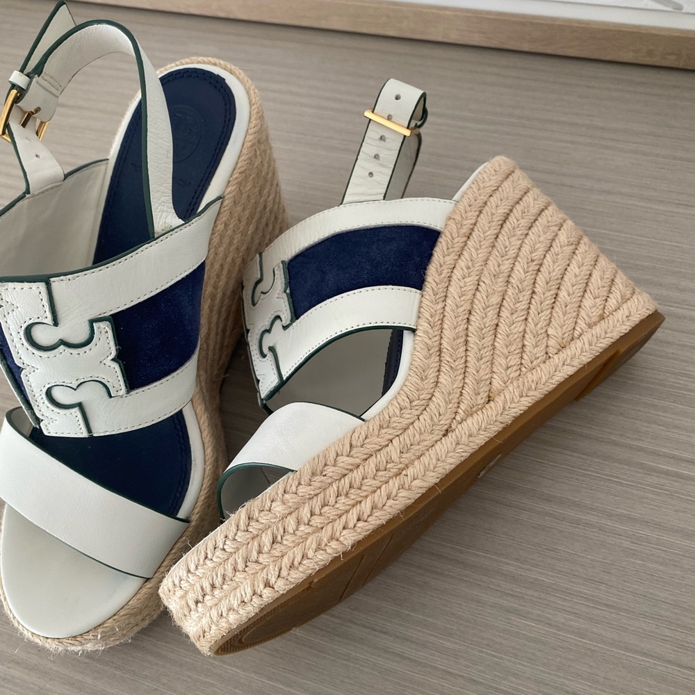 Tory Burch  wedge espadrilles, size 6! Excellent condition. Leather/ suede - Picture 3 of 7